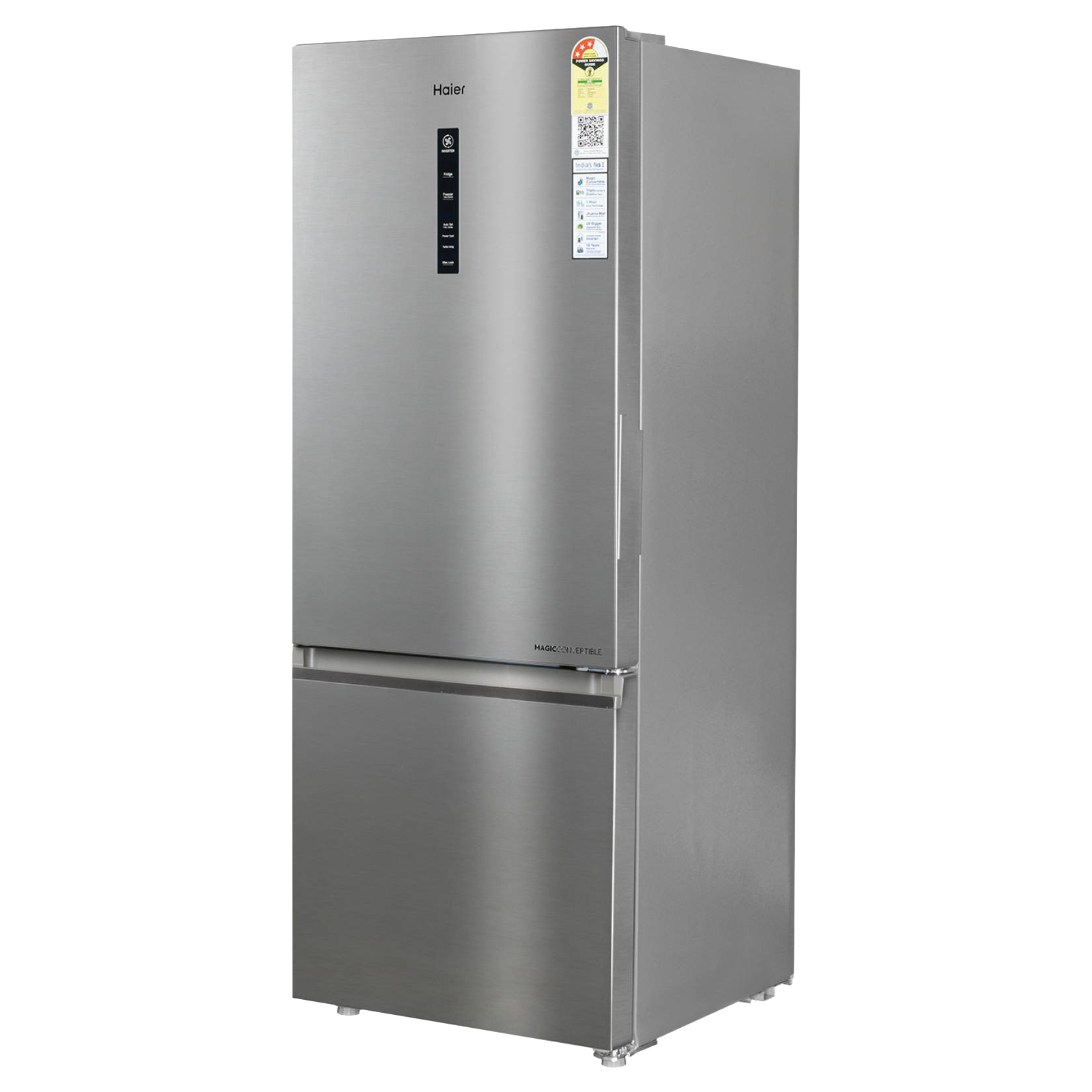 Buy Haier 325 Litres 3 Star Frost Free Double Door Bottom Mount Convertible Refrigerator with Antibacterial Gasket HEB 333DS P Dazzle Steel Online Croma